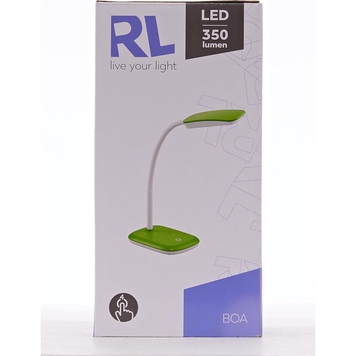 Настільна лампа Reality Leuchten Boa, акрилова, 3.5 Вт, LED, зелена