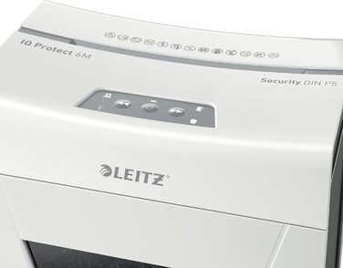 Leitz IQ 10X Premium Protect: Шредер для документів, 6 листів, мікроріз, 18л, білий, для офісу та дому