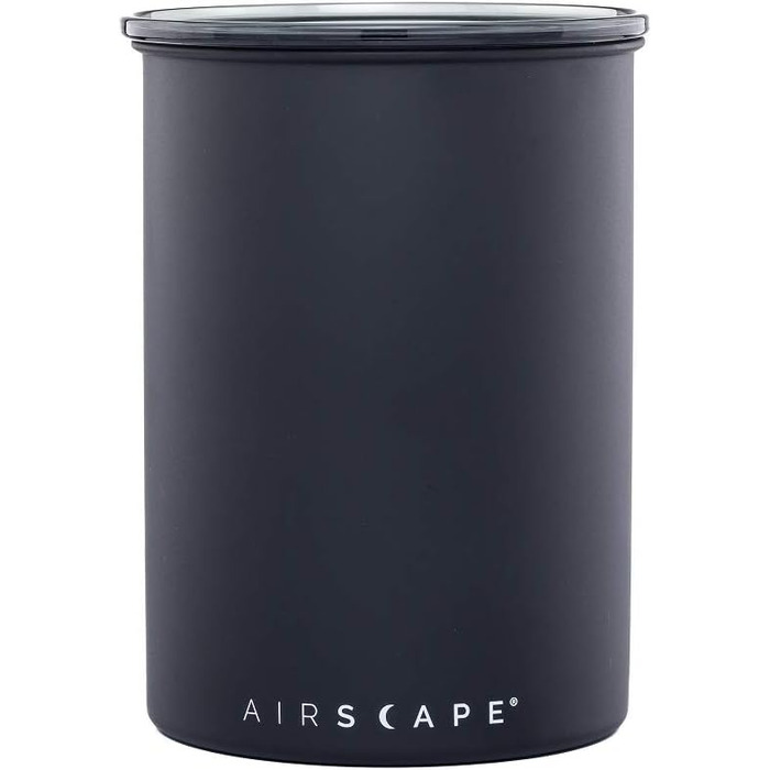 Контейнер для кави Airscape з нержавіючої сталі – герметичний контейнер для зберігання продуктів – запатентований дизайн – зберігає свіжість продуктів (середній, матовий чорний)