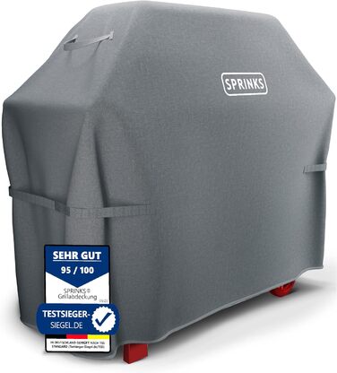 Чохол для гриля SPRINKS® водонепроникний, сірий, 147x61x122 см, Oxford 600D, для Weber, Napoleon, Enders, з ручками
