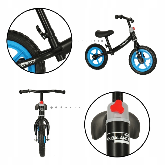 Беговел Trike Fix Balance, чорно-синій, легкий, для зросту 80-108 см