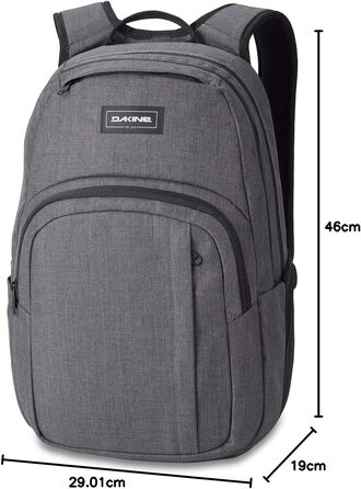 Рюкзак Dakine Campus 25L унісекс для школи, ноутбука та подорожей, водовідштовхуючий, поліестер, колір Carbon II
