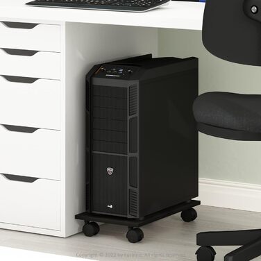 Підставка для комп'ютера та принтера Furinno Econ Home Office з роликами, Espresso, 1-рівнева