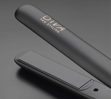 Професійний керамічний випрямляч для волосся Diva Pro Styling, цифровий, автоматичне вимкнення, 3 м кабель, чорний