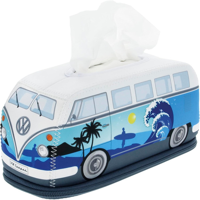 Диспенсер для серветок BRISA Volkswagen T1 Bulli Surf, неопрен, блакитний, для ванної