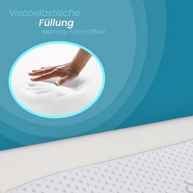 Подушка для шиї Bestlivings з піни Memory Foam (30x35x9 см) з антимікробним срібним чохлом Öko-Tex - Ортопедична подушка для подорожей та підтримки спини
