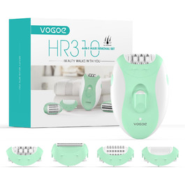 Епілятор VOGOE 4-в-1 для жінок, електричний, бездротовий, 21 пінцет, для обличчя, ніг, рук та бікіні, модель HR310, зелений