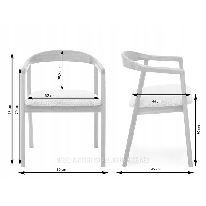 Стілець Mebel-Partner, тканина, сірий, 1 шт.