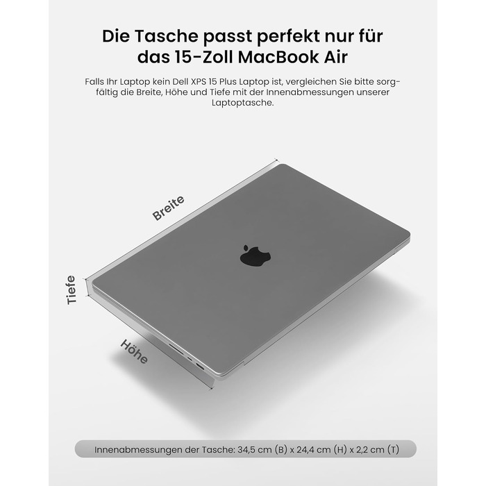 Захисний чохол-сумка tomtoc 360° для MacBook Air 15