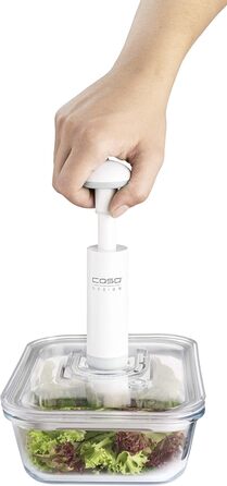 Набір вакуумних контейнерів CASO VacuBoxx E-Set з боросилікатного скла, 4 шт., міцні, герметичні, без BPA, термостійкі, для зберігання їжі, з налаштуванням дати