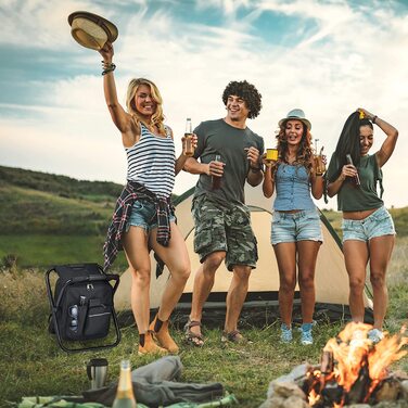 Складаний кемпінговий стілець Relaxdays з сумкою для перенесення, легкий та портативний, чорний