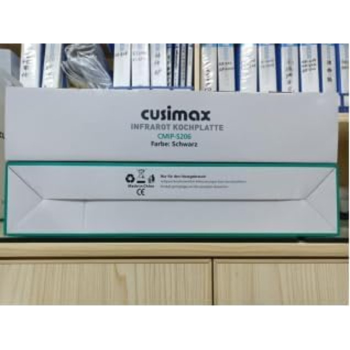 Двоконфорочна електрична плита CUSIMAX 2100Вт з інфрачервоним нагрівом, переносна настільна плита з 2 конфорками з нержавіючої сталі, регульована температура, склокерамічна, чорна, для кемпінгу