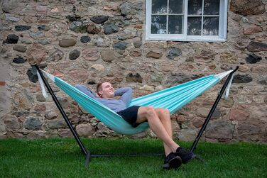 Гамак Vivere Doppel Polyester з підставкою 250 см, блакитний (Аква)
